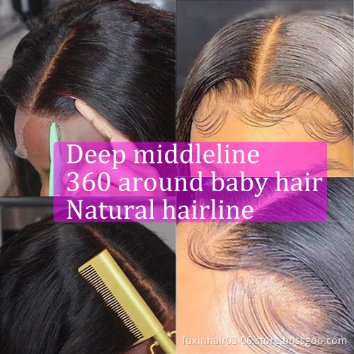 Fuxin Eurasian Hd Hair Vendors Wigs 12a 36 38 40 Inch Transparent Lace Front Wigs Preplucked Large Cap Woman Wigs Pre-plucked